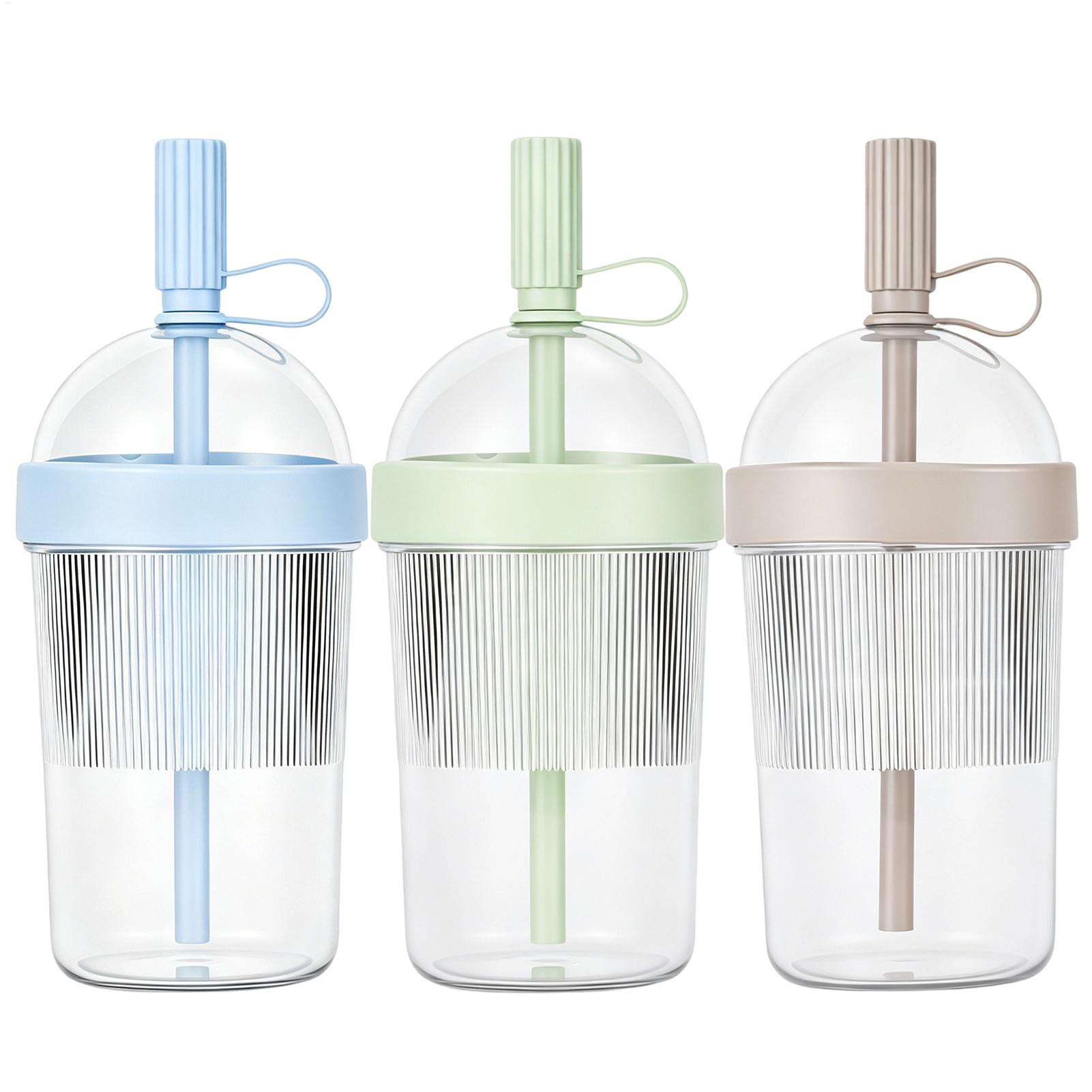 Coffee Jelly Tea - 17oz Portable Straw Cup Plastics High-Capacity