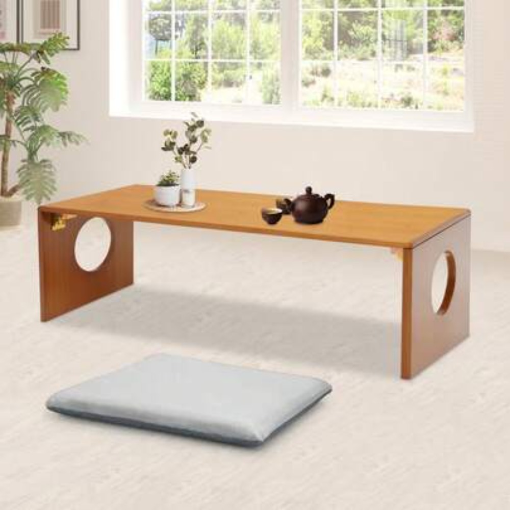 Coffee Tea Room - Folding Floor Coffee Table 39.3in, Bamboo
