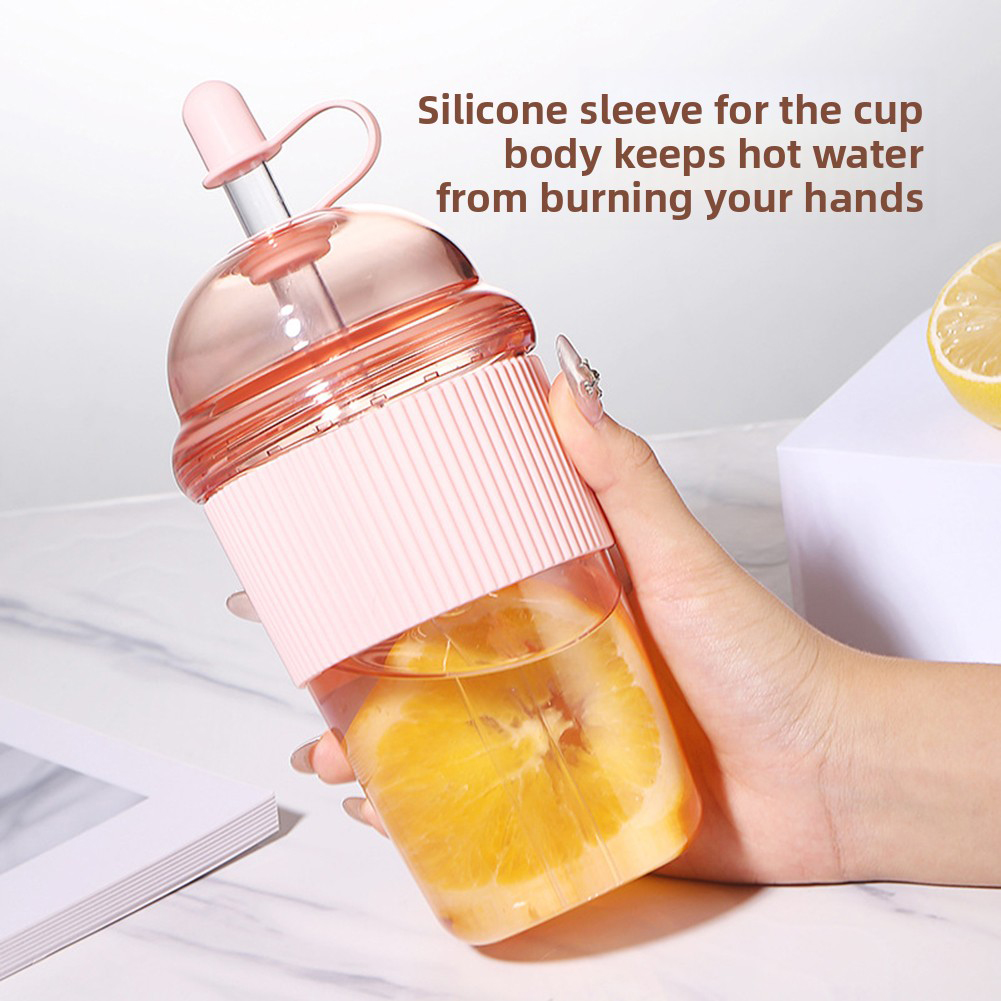 630ml Milk Tea Cup with Straw, - Coffee Jelly Tea ulasan dan harga