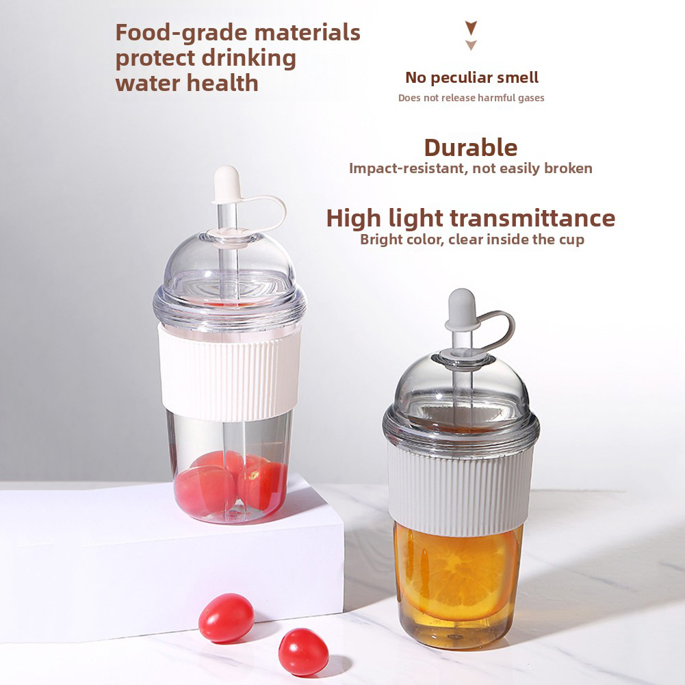 630ml Milk Tea Cup with Straw, - Coffee Jelly Tea ulasan dan harga