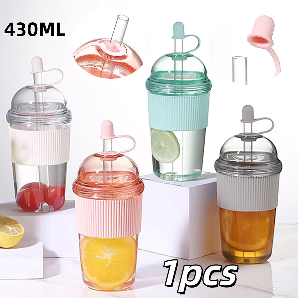 1pc 430ml Portable Flip Straw  - Coffee Jelly Tea ulasan dan harga
