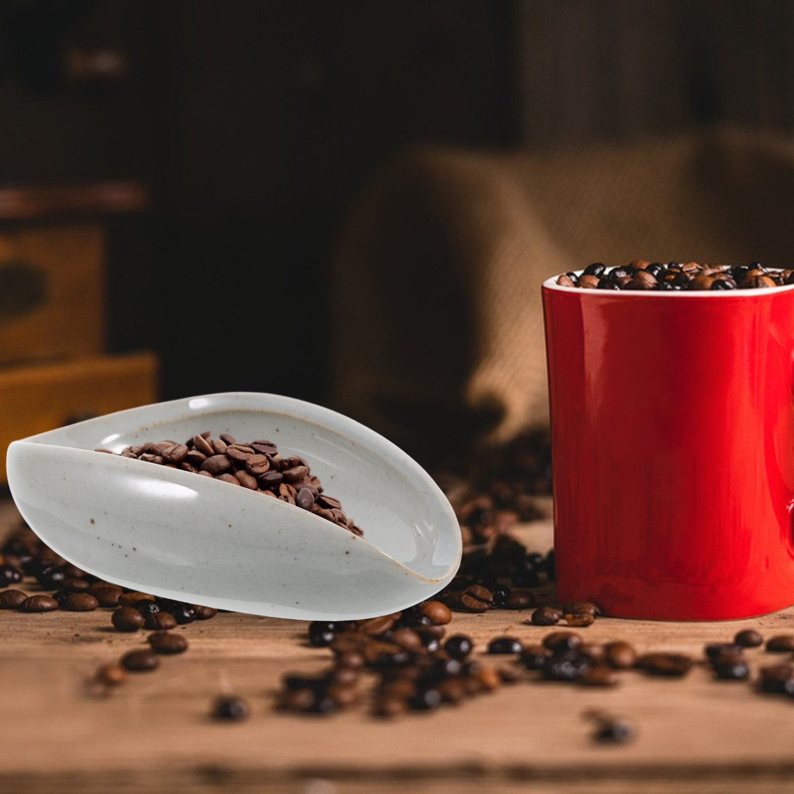 Ceramic Coffee Bean Dosing Tra - Coffee Tea Bean Leaf ulasan dan harga