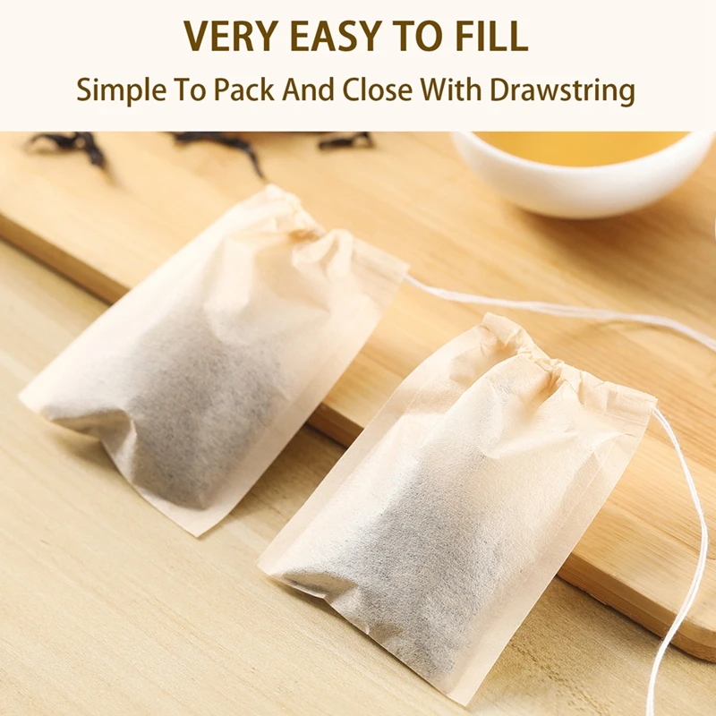 100Pcs Teabags with Drawstring - Coffee Tea Bean Leaf ulasan dan harga