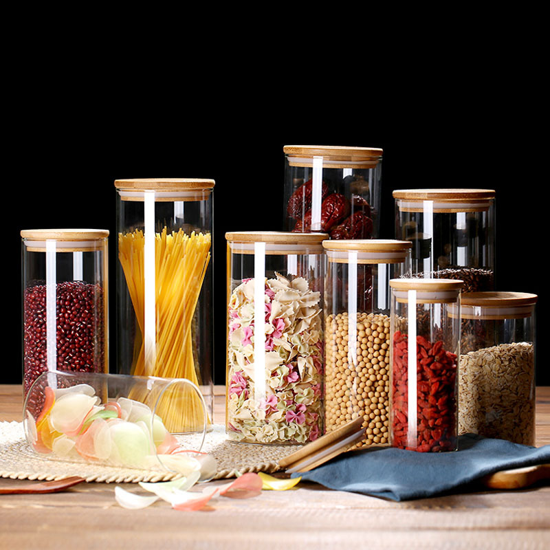 Glass Food Storage Jars with A - Coffee Tea Bean Leaf ulasan dan harga