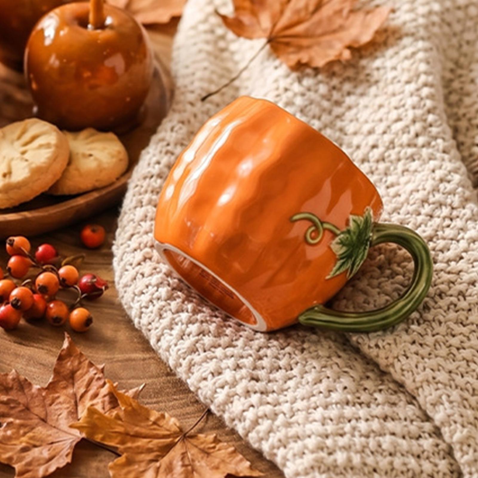 380ml Pumpkin Ceramic Mug Hall - Coffee Tea Latte ulasan dan harga