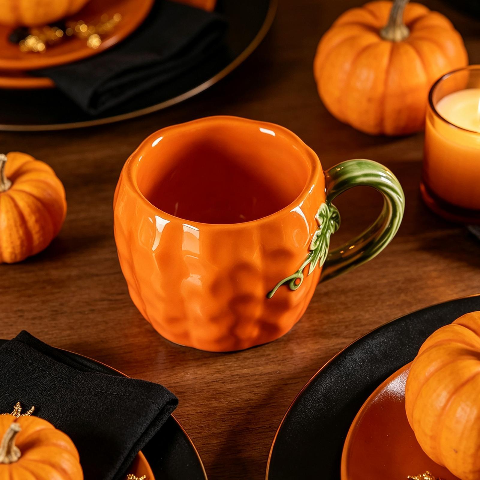 380ml Pumpkin Ceramic Mug Hall - Coffee Tea Latte ulasan dan harga