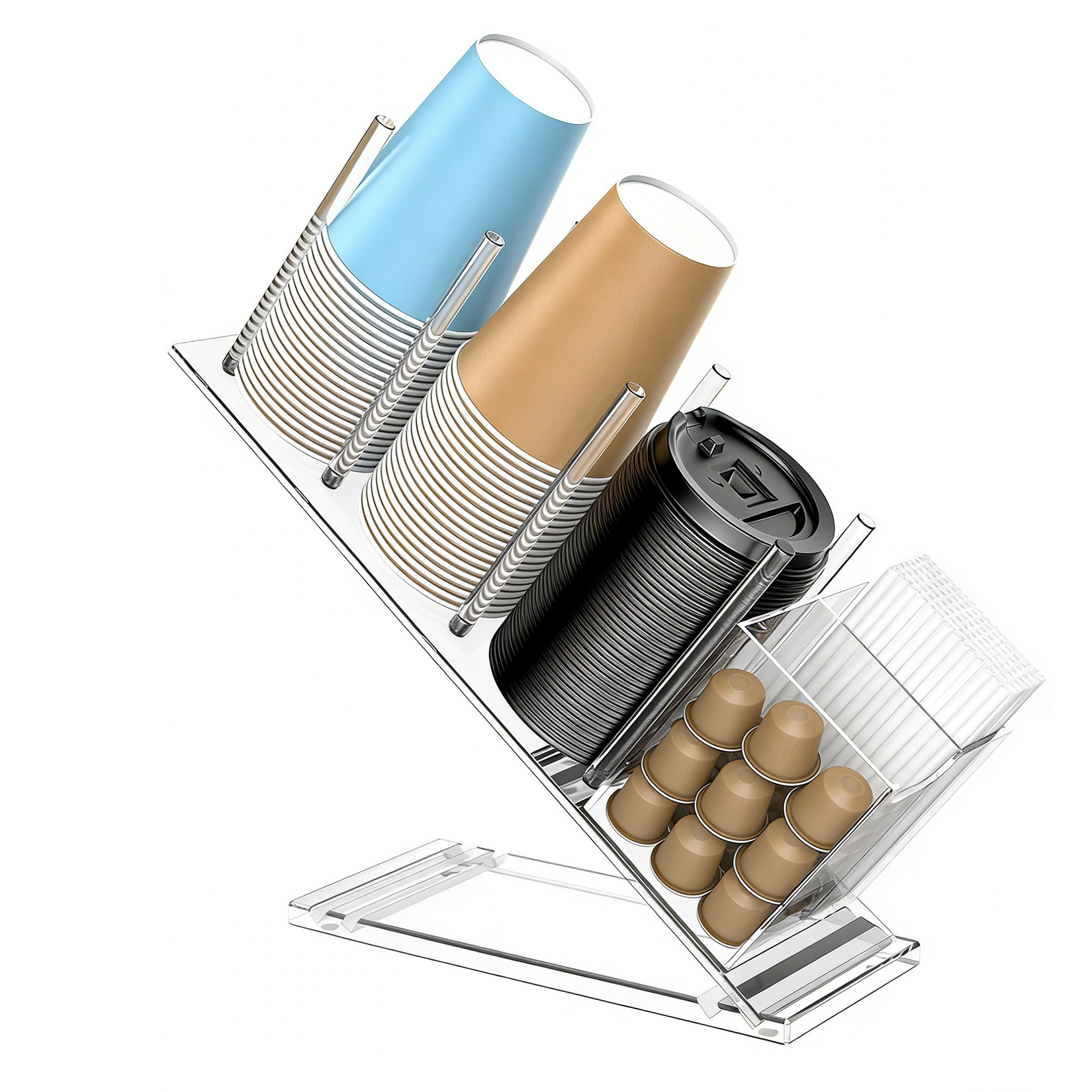 Acrylic Coffee Cup Holder Adju - Coffee Tea Holder ulasan dan harga