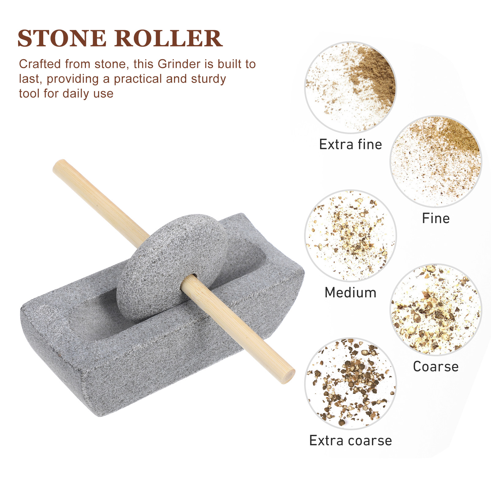 1Set Manual Stone Grinder Mill - Coffee Tea Bean Leaf ulasan dan harga