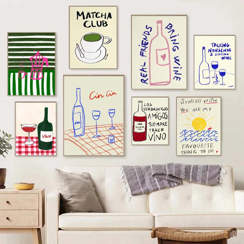 1pc frameless Canvas Painting  - Coffee Tea Drawing ulasan dan harga