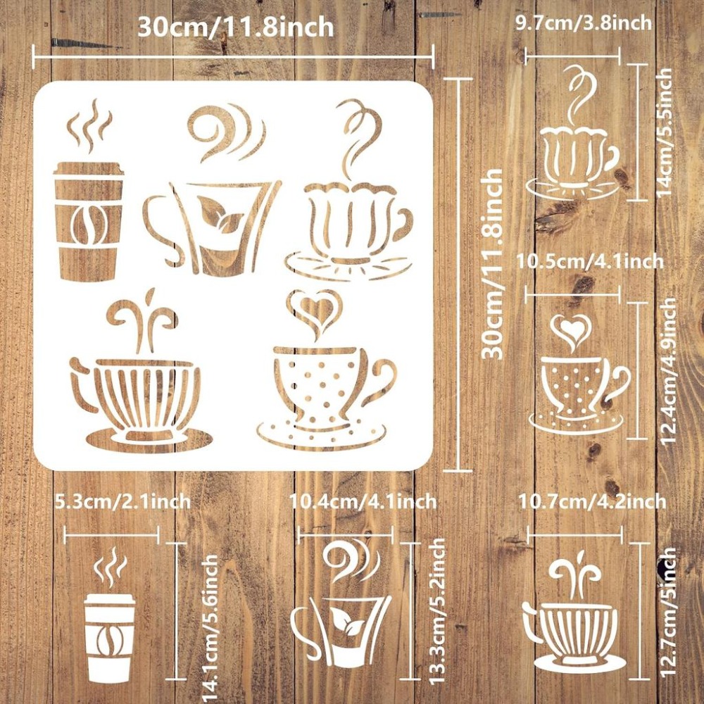 Hot Drinks Stencil for Paintin - Coffee Tea Drawing ulasan dan harga