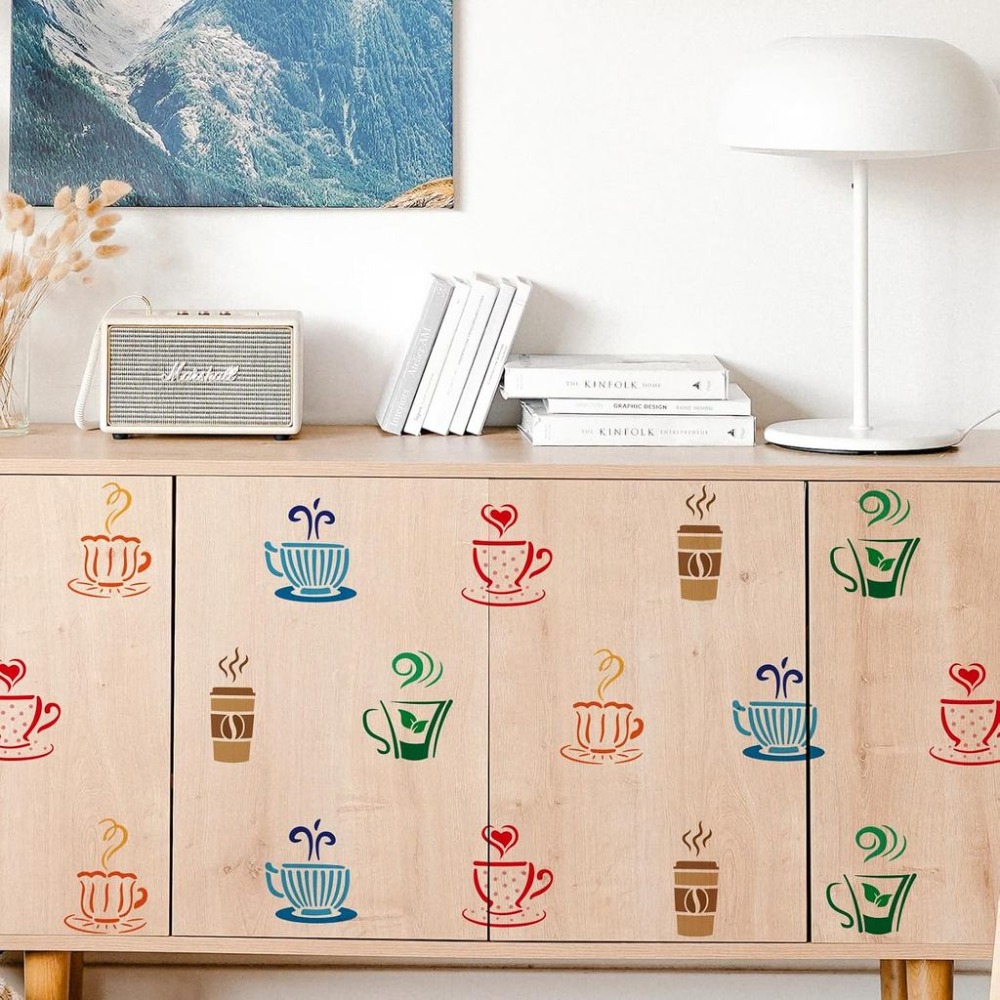 Hot Drinks Stencil for Paintin - Coffee Tea Drawing ulasan dan harga