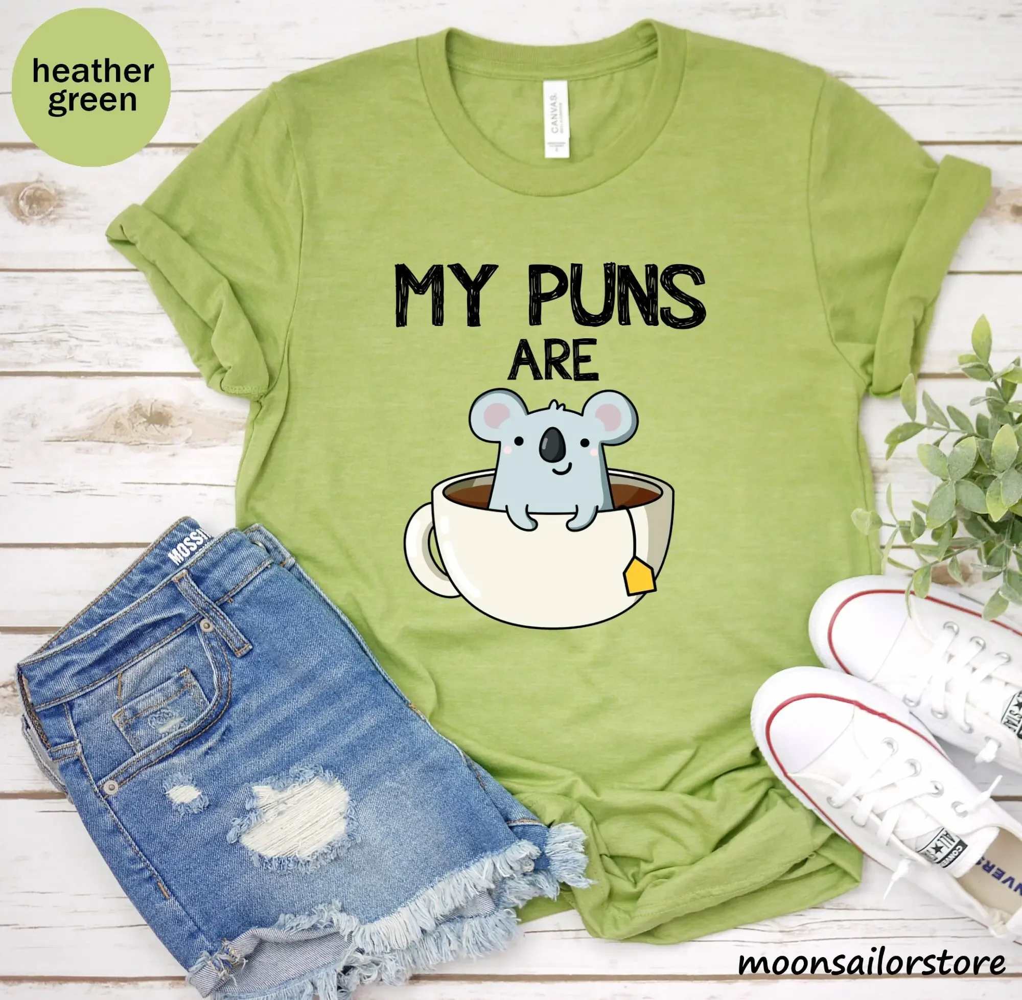 My Puns Are Koala Tea T Shirt  - Coffee Tea Jokes ulasan dan harga