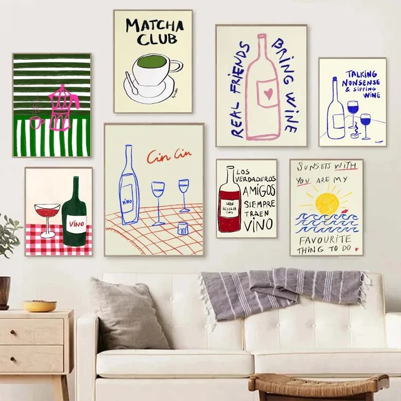 1PC frameless decorative art p - Coffee Tea Drawing ulasan dan harga