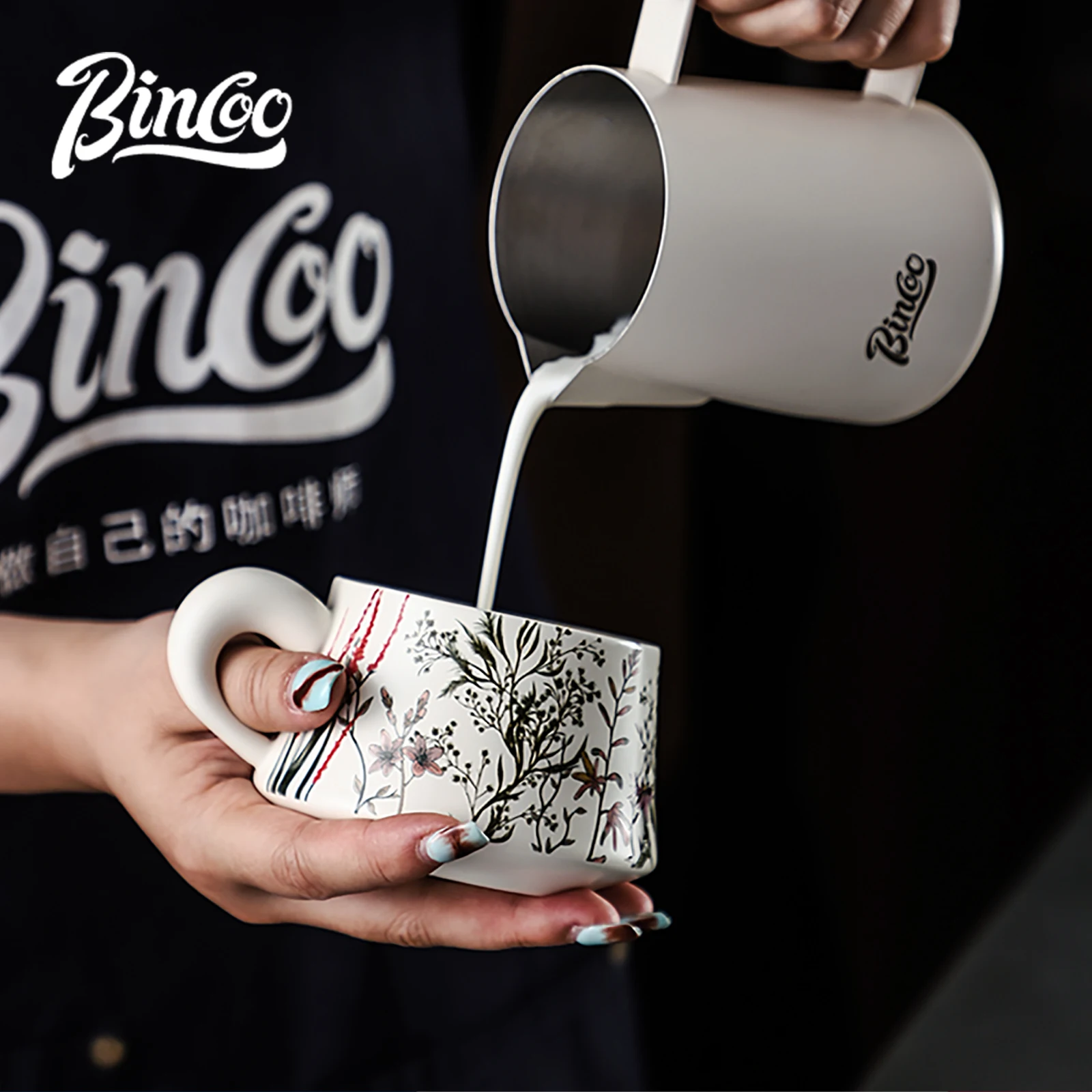 BINCOO 260ml Ceramic Coffee Cu - Coffee Tea Latte ulasan dan harga