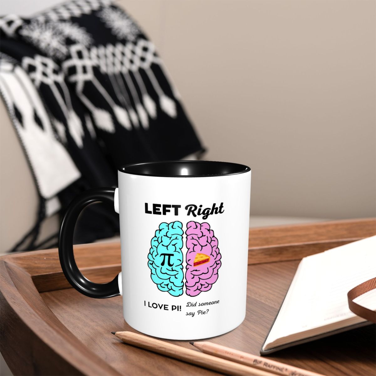 Left Right Brain Hemisphere Pi - Coffee Tea Jokes ulasan dan harga